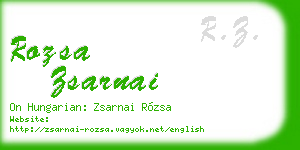 rozsa zsarnai business card
